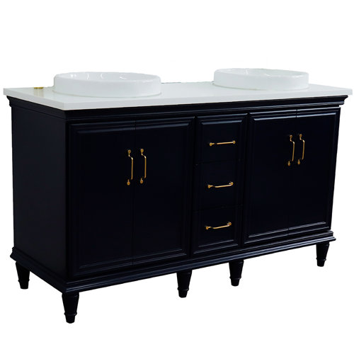 Breakwater Bay Pompano 61'' Double Bathroom Vanity with Granite Top Wayfair